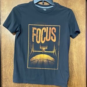 Old Navy Orange and Gray Short Sleeve Tee with Bold Graphic